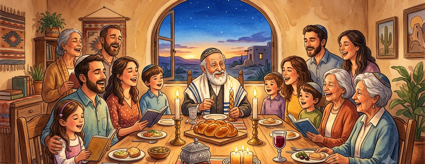 Shabbat Singing Around the Rabbi Dov’s Table